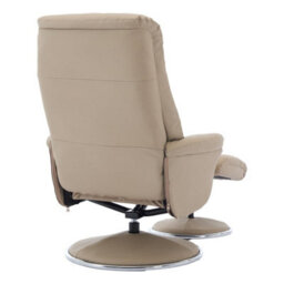 Morris Living The Lyon - Genuine Leather Swivel Recliner Chair & Footstool In Pebble Cream - thumbnail 9