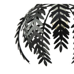 Happy Homewares Traditional Fern Leaf Design Ceiling Pendant Light Shade In Black Gloss Finish - thumbnail 3