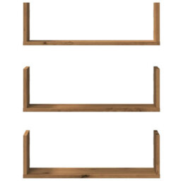 Berkfield Wall Shelves 3 Pcs Artisian Oak 58X18X18 Cm Engineered Wood - thumbnail 4