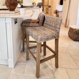 Kitchen Or Bar Stool Natural Wicker