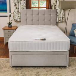 Divan Base Direct Anniversary 1000 Pocket Sprung Divan Bed Set  4Ft6 Double 4 Drawers  - Plush Light Silver - thumbnail 3