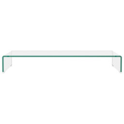 Vidaxl Tv Stand/monitor Riser Glass Clear 90X30X13 Cm - thumbnail 3