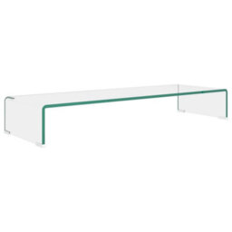 Vidaxl Tv Stand/monitor Riser Glass Clear 90X30X13 Cm - thumbnail 2
