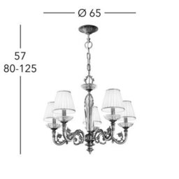 Luminosa Lighting Luminosa Contarini Multi Arm Chandeliers 5 Light French Gold - thumbnail 4