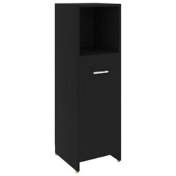 Vidaxl Bathroom Cabinet Black 30X30X95 Cm Engineered Wood Bathroom Cabinets - thumbnail 2