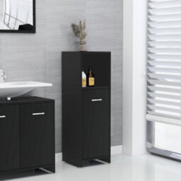 Vidaxl Bathroom Cabinet Black 30X30X95 Cm Engineered Wood Bathroom Cabinets