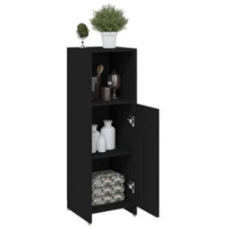 Vidaxl Bathroom Cabinet Black 30X30X95 Cm Engineered Wood Bathroom Cabinets - thumbnail 4
