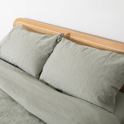 Native Natural Stone Pair Of 100% Linen Pillowcases - image 1