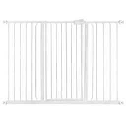 Safetots Extra Tall Metal Safety Gate Pressure Fit, 133.2Cm - 140.8Cm, White, 104Cm In Height, Extra Tall Baby Gate - thumbnail 1