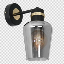 Milagro Richmond Black/gold Pendant Lamp 1Xe27 Stunning Hand Made Smoked Glass Quality Matt Black Fittings With Gold Detail - thumbnail 7