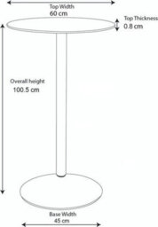 Lamboro Deluxe Como Poseur Table, Round Clear Glass Top With Chrome Base, Home & Bar Table, 1005mm High - thumbnail 5