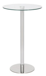 Lamboro Deluxe Como Poseur Table, Round Clear Glass Top With Chrome Base, Home & Bar Table, 1005mm High - thumbnail 1