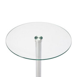 Lamboro Deluxe Como Poseur Table, Round Clear Glass Top With Chrome Base, Home & Bar Table, 1005mm High - thumbnail 2