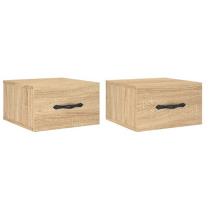 Berkfield Durable Wall-Mounted Bedside Cabinets 2 Pcs Sonoma Oak 35X35X20 Cm - image 1