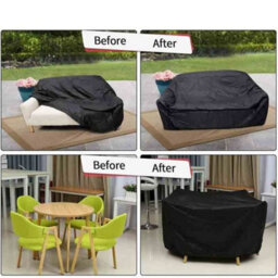 Waterproof Garden Furniture Cover 123X123X74Cm Protective Cover For Outdoor - thumbnail 3