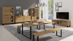 Arte Halle 40 Tv Cabinet W1800mm H500mm D500mm - Oak Wotan, With Drop-Down Drawers & Cable Management - thumbnail 4