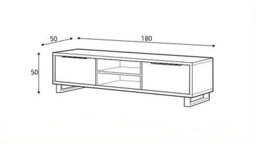 Arte Halle 40 Tv Cabinet W1800mm H500mm D500mm - Oak Wotan, With Drop-Down Drawers & Cable Management - thumbnail 3