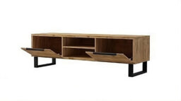 Arte Halle 40 Tv Cabinet W1800mm H500mm D500mm - Oak Wotan, With Drop-Down Drawers & Cable Management - thumbnail 2