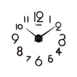 Ledsone Modern Diy Large Wall Sticker Clock Acrylic Wall Clock Sticker Mirror Effect Wall Clock Black - thumbnail 1