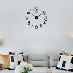 Ledsone Modern Diy Large Wall Sticker Clock Acrylic Wall Clock Sticker Mirror Effect Wall Clock Black - thumbnail 3