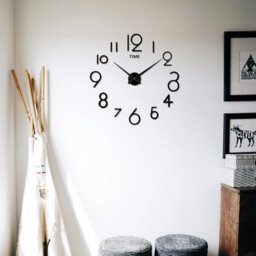 Ledsone Modern Diy Large Wall Sticker Clock Acrylic Wall Clock Sticker Mirror Effect Wall Clock Black - thumbnail 4