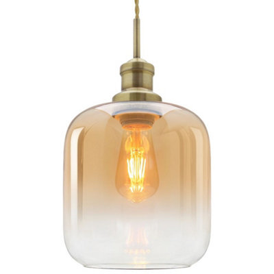 Long Life Lamps Company Modern Vintage Glass Gold Pendant Light M0203 - image 1