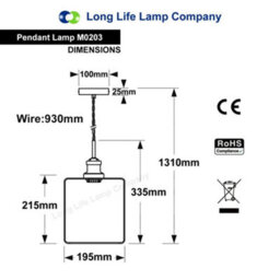 Long Life Lamps Company Modern Vintage Glass Gold Pendant Light M0203 - thumbnail 2