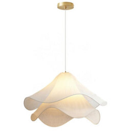 Amorly 2 Tier Cream Petal Fabric Shade Flower Chandelier, Ceiling Hanging Light Fixture For Dining, Living Room, Bedroom, 15.7 In Wide - thumbnail 1