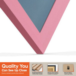 "AK Frames 25X17"" Pink Sleek Vinyl Record Frame With Pompadour Mount For 12 Inch Lp Cover & Disc - Overlapped Design" - thumbnail 3