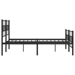 Berkfield Metal Bed Frame With Headboard And Footboard Black 135X190 Cm - thumbnail 6