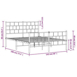 Berkfield Metal Bed Frame With Headboard And Footboard Black 135X190 Cm - thumbnail 9
