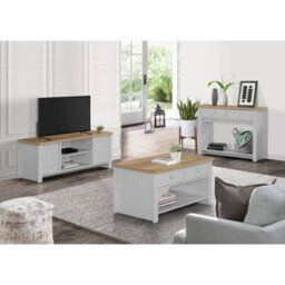 Birlea Highgate 2 Drawer Coffee Table Grey & Oak - thumbnail 2