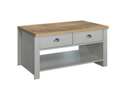 Birlea Highgate 2 Drawer Coffee Table Grey & Oak - thumbnail 3