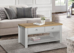 Birlea Highgate 2 Drawer Coffee Table Grey & Oak - thumbnail 8