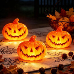 3 Pack Pumpkin Lights Halloween Decorations Led Glowing Pumpkin String Lights - thumbnail 1