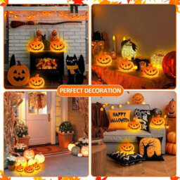 3 Pack Pumpkin Lights Halloween Decorations Led Glowing Pumpkin String Lights - thumbnail 6