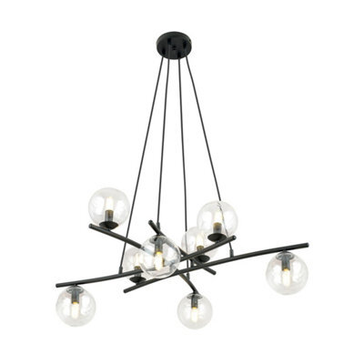 Emibig Lighting Emibig Essa Pendant Lamp 8 X E14 Black With Transparent Shade - image 1