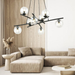 Emibig Lighting Emibig Essa Pendant Lamp 8 X E14 Black With Transparent Shade - thumbnail 8
