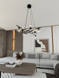 Emibig Lighting Emibig Essa Pendant Lamp 8 X E14 Black With Transparent Shade - thumbnail 3