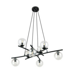 Emibig Lighting Emibig Essa Pendant Lamp 8 X E14 Black With Transparent Shade - thumbnail 2