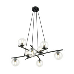 Emibig Lighting Emibig Essa Pendant Lamp 8 X E14 Black With Transparent Shade - thumbnail 1