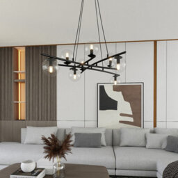 Emibig Lighting Emibig Essa Pendant Lamp 8 X E14 Black With Transparent Shade - thumbnail 6