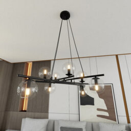 Emibig Lighting Emibig Essa Pendant Lamp 8 X E14 Black With Transparent Shade - thumbnail 4
