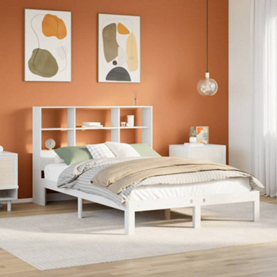 Berkfield Bookcase Bed Without Mattress White 160X200Cm Solid Wood Pine - image 1