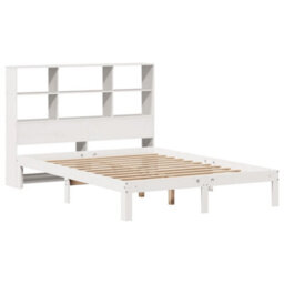 Berkfield Bookcase Bed Without Mattress White 160X200Cm Solid Wood Pine - thumbnail 3