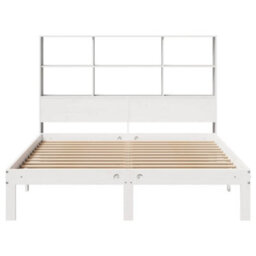 Berkfield Bookcase Bed Without Mattress White 160X200Cm Solid Wood Pine - thumbnail 4
