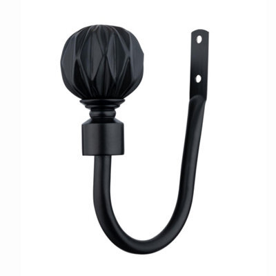 A.unique Home Pair Of Geo Ball Metal Holdbacks With Fittings - Matte Black - image 1