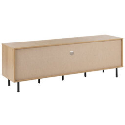Beliani Tv Stand 160 X 56 X 40 Cm - Two-Tone Light Brown And White Mdf Tv Unit With Storage - thumbnail 6
