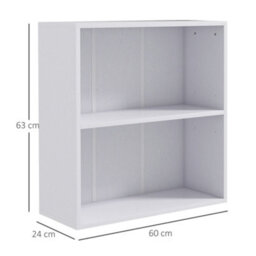 Wyld Haus Ralafi Wood White 2-Tier Low Bookcase With Adjustable Shelf, 60 X 24 X 63 Cm - thumbnail 3