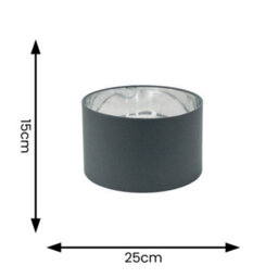 Valuelights Reni Charcoal & Silver Inner Drum Ceiling Lamp Shade And Bulb (D)25Cm - thumbnail 5